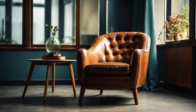 Vieille chaise vintage dans la pièce générée par l'IA