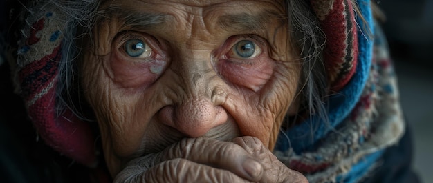 Une vieille femme face à des défis, une femme forte et indépendante.