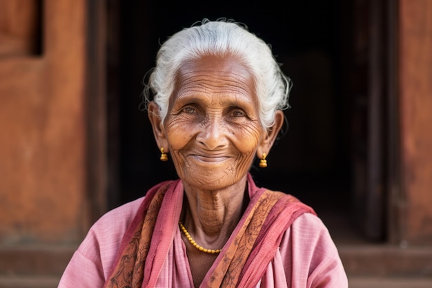 vieille femme souriante