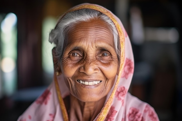 vieille femme souriante