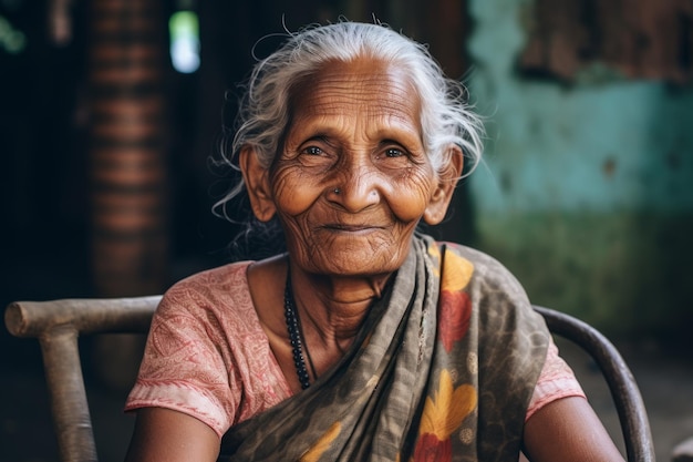 vieille femme souriante