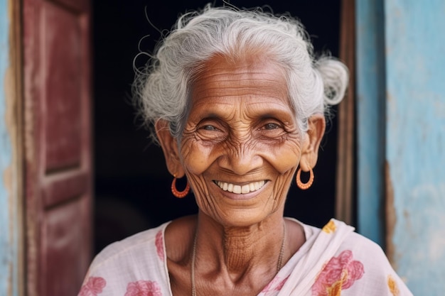 vieille femme souriante