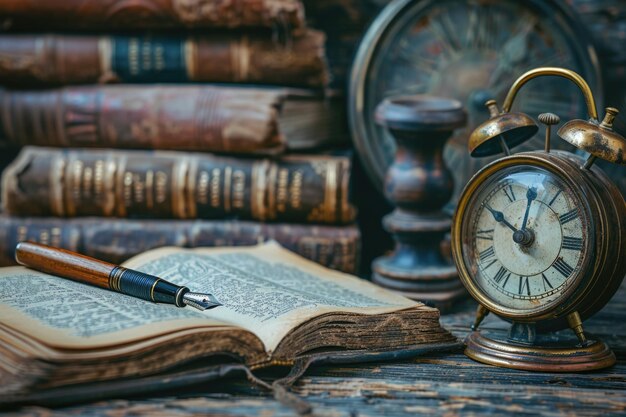 vieille horloge sur la table