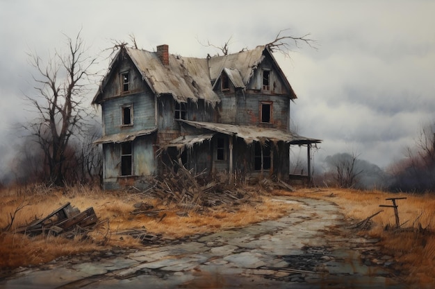 Vieille maison abandonnée Génère Ai