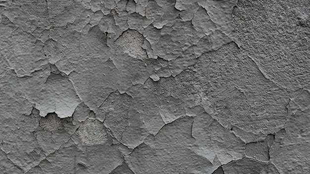 La vieille peinture grise se décolle et tombe d'un fond de texture de mur en béton