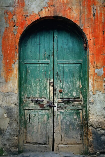 Photo vieille porte en bois dans la vieille ville d'essaouira au maroc