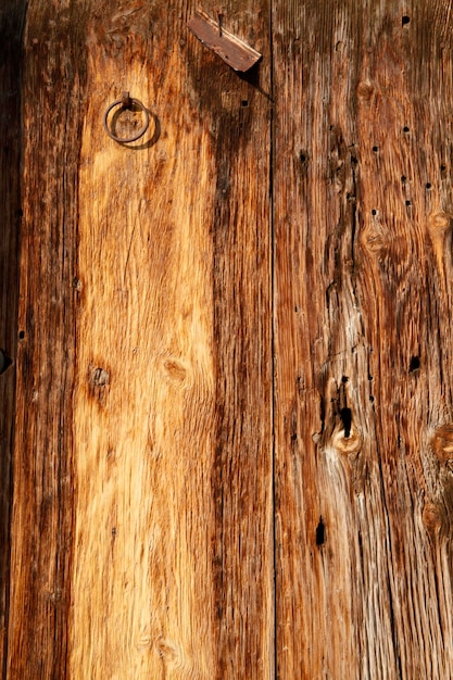 Vieille porte en bois en zone rurale