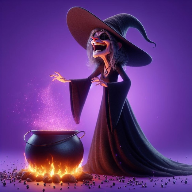 Photo une vieille sorcière cruelle qui fait de la magie noire.