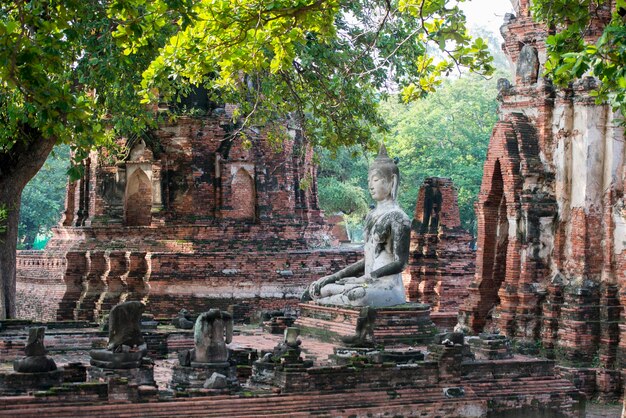 Photo vieille statue de bouddha à wat yai chai mongkhon