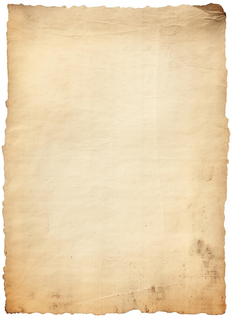 Photo vieille texture de papier vide isolée sur fond blanc