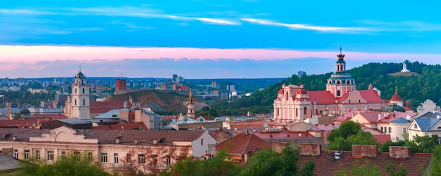 Vieille ville au coucher du soleil, Vilnius, Lituanie