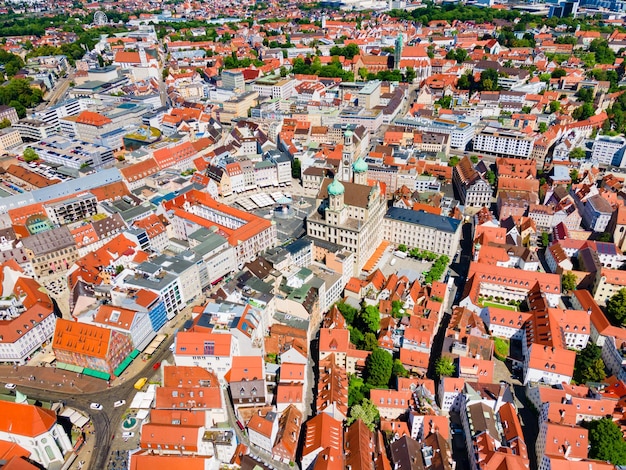 Vieille ville d'Augsbourg vue panoramique aérienne Augsbourg est une ville de la région suabe de Bavière en Allemagne
