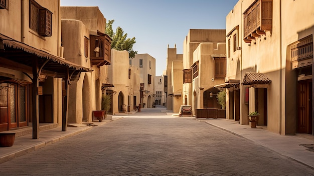 Vieille ville dans le quartier historique d'Al Fahidi dans la ville de Dubaï