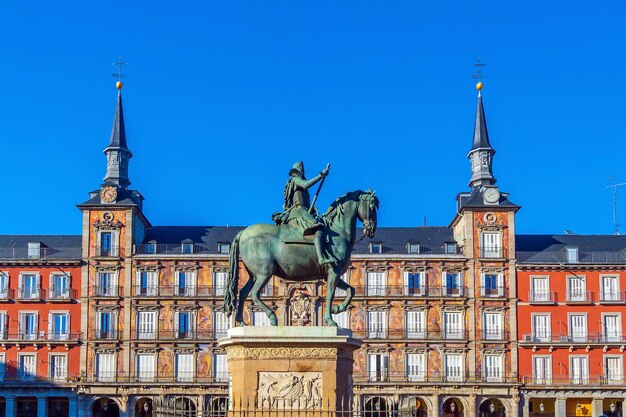 Photo la vieille ville de madrid, la plaza mayor de l'espagne