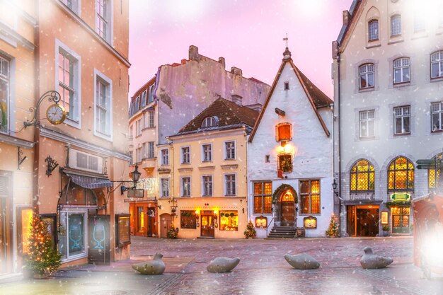 Vieille ville de Noël Tallinn Estonie