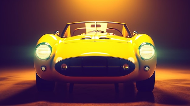 Photo une vieille voiture de sport rétro super jaune fond d'écran illustration