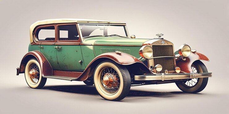 Photo vieille voiture vintage isolée sur fond blanc