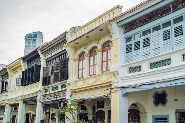 Vieilles maisons de la vieille ville de Georgetown, Penang, Malaisie