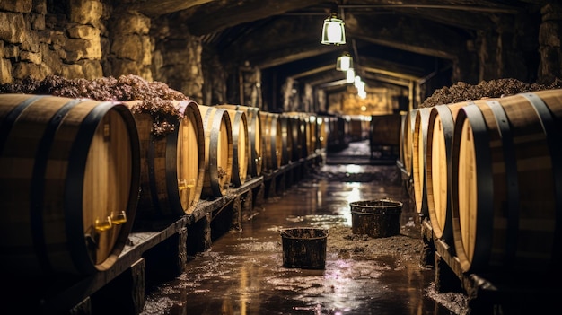 Vieillissement des vins de champagne dans d'authentiques caves à vin françaises dans un étonnant ratio de 169