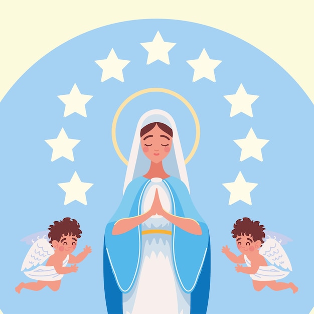 Vierge Marie et anges