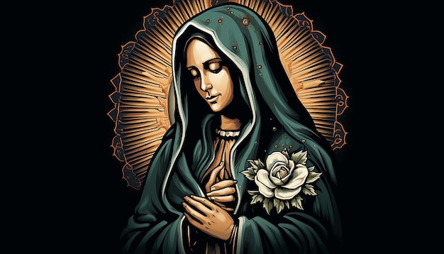 la vierge marie mexicaine illustration de syle