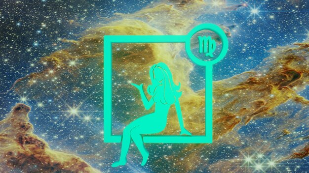 Photo vierge signe du zodiaque horoscope vol spatial à travers la constellation