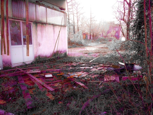 Photo vieux bâtiment en ruines