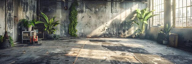 Vieux bâtiments abandonnés, murs altérés et fenêtres cassées, béton texturé et décadence urbaine historique