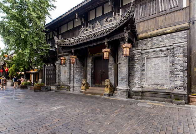 Vieux Bâtiments Dans L'allée Kuan Et L'allée Zhai, Chengdu, Sichuan