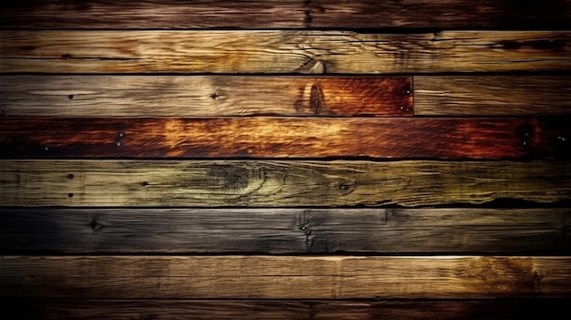 Photo vieux bois fond ou texture planches de bois grunge ai génératives