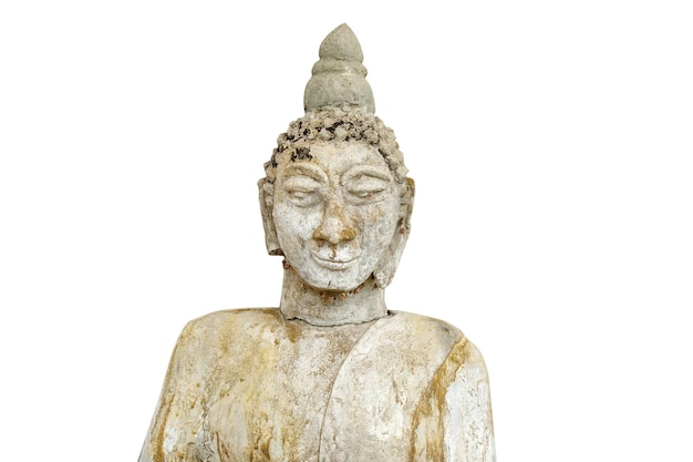 vieux bouddha isolé fond blanc