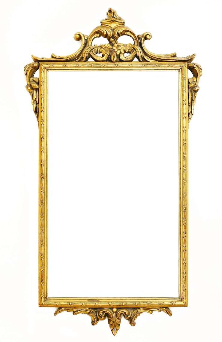 Photo vieux cadre d'or antique au-dessus du blanc