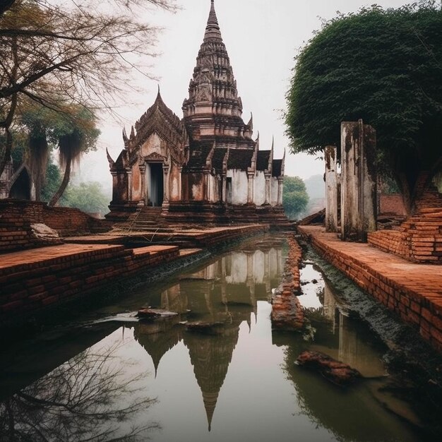 Photo vieux château dans un ancien temple en thaïlande