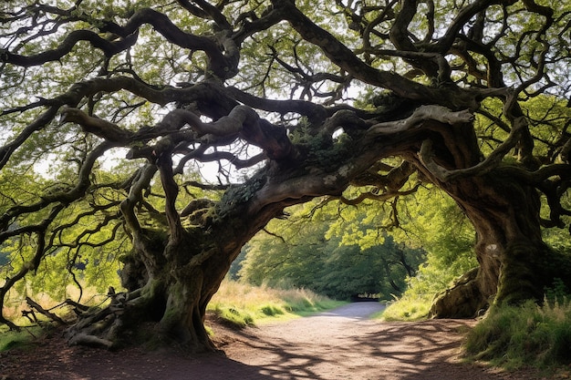 Vieux chêne aux branches noueuses