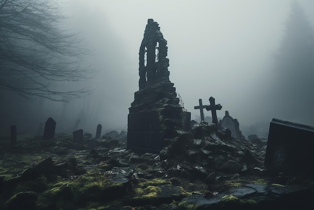 Un vieux cimetière effrayant