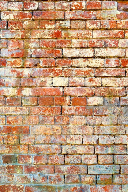 Vieux fond de mur de brique rouge