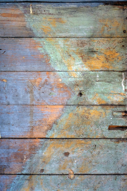 Vieux fond de planche de bois multicolore