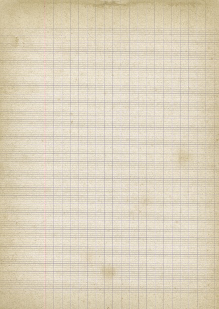 Vieux fond de texture de feuille de papier ligné usé.