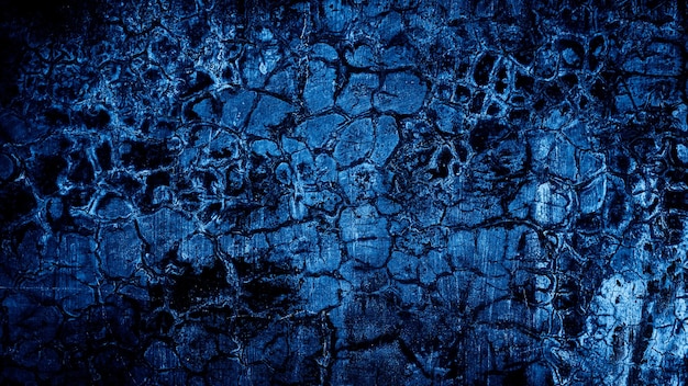 Vieux fond de texture de mur de béton de ciment abstrait bleu foncé