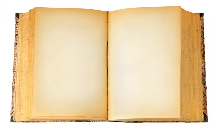 Un vieux livre avec des pages blanches