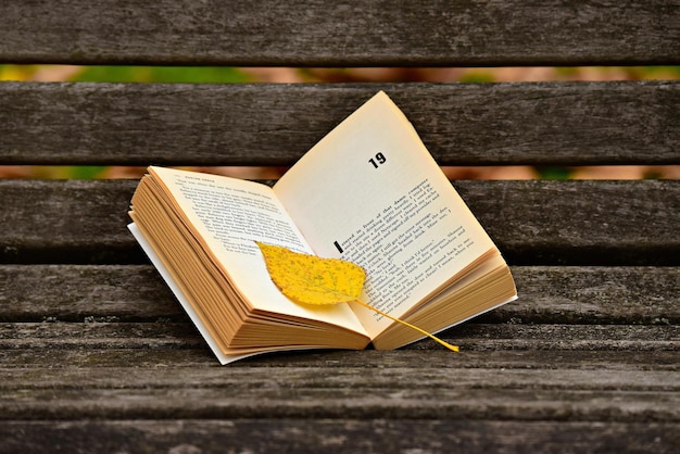 Vieux livre sur une table en bois