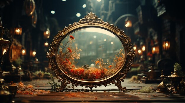 Photo un vieux miroir rétro