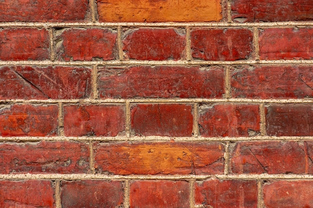 Vieux mur de briques rouges en arrière-plan