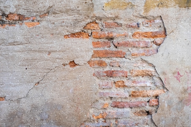 Vieux mur de briques avec texture fissures