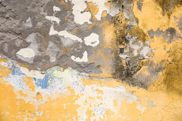 Vieux mur texturé jaune pourri grunge