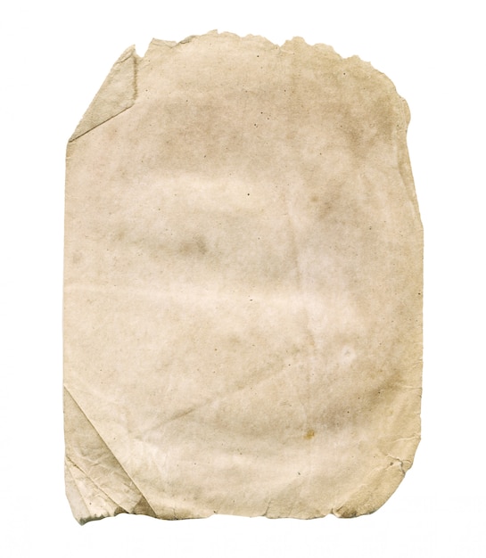 Vieux papier isolé sur blanc