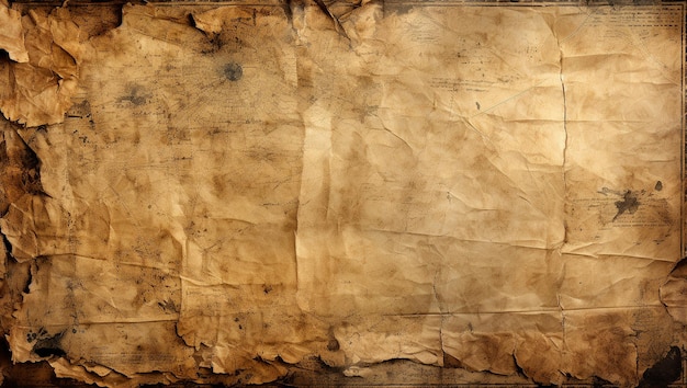 Vieux papier vintage déchiré texture d'arrière-plan manuscrit ou parchemin orienté verticalement antiquité concept de conception d'ancien espace de copie