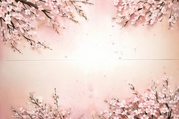 Vieux papier vintage avec sakura aquarelle