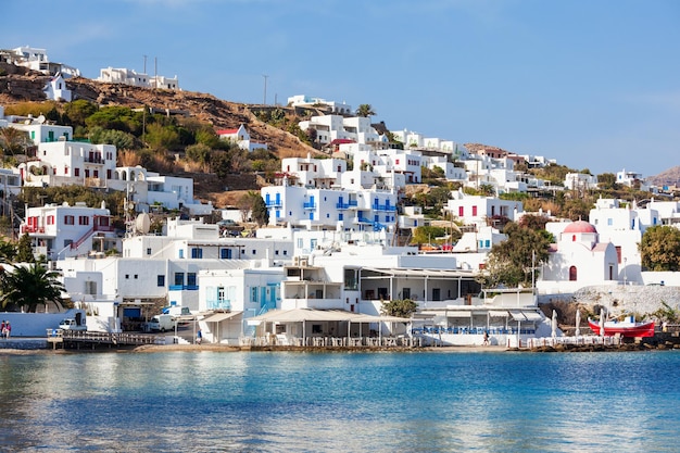 Vieux port au port de la ville de Mykonos sur l'île de Mykonos, Cyclades en Grèce