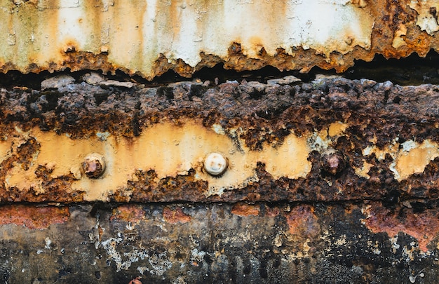 Vieux et rouillé endommagé métal / texture Grunge du vieux train, couleur tonique.